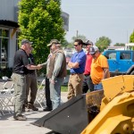 Jeff Shaw, Forestry Sales Rep (left), Brian Berger, Service Manager (second from left), Joe Giacalone, In Store Sales Rep (third from right), and Josh Gray (second from right) greet guests as they arrive.